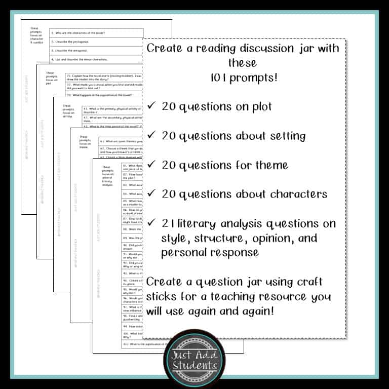 101 Book Discussion Questions Just Add Students